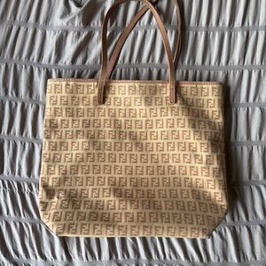 Fendi Pink and Beige Tote